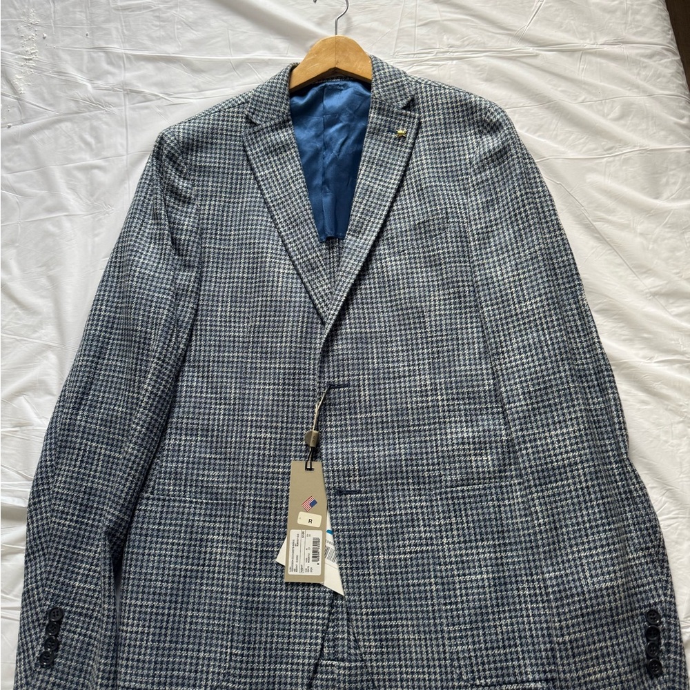 Corneliani Blue and White Checkered Blazer